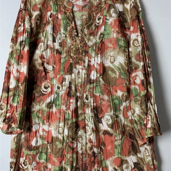 JM Collection Women’s Top Shirt Tunic 18W Wrinkle 3/4 Sleeve 100%Cotton - Picture 15 of 16